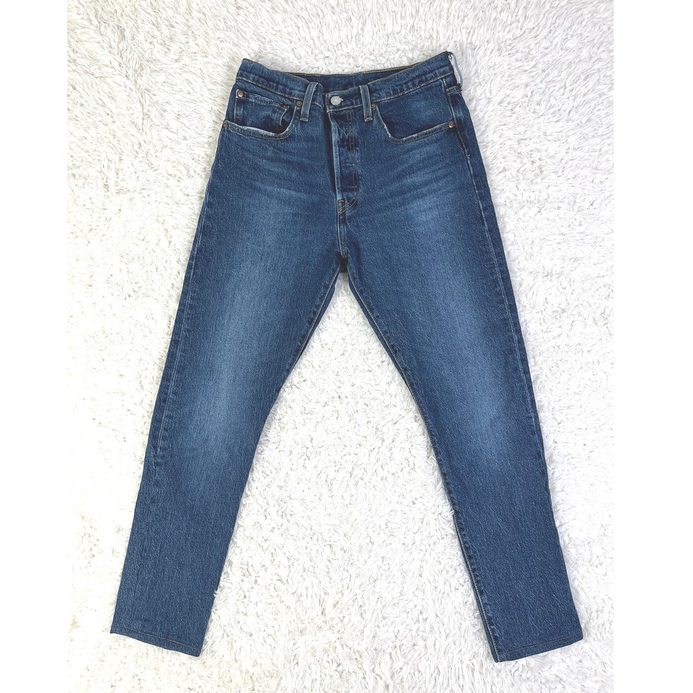 Levi's 501 S Student Fit Vintage Skinny Leg Jeans‎ Dark Wash Button Fly Denim 30